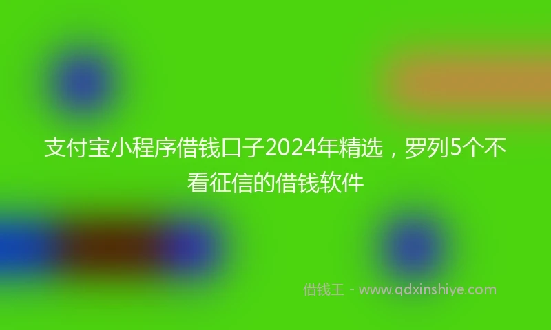 支付宝小程序借钱口子2024年精选，罗列5个不看征信的借钱软件