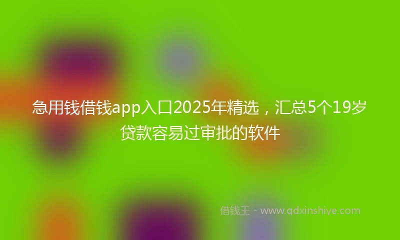 急用钱借钱app入口2025年精选，汇总5个19岁贷款容易过审批的软件