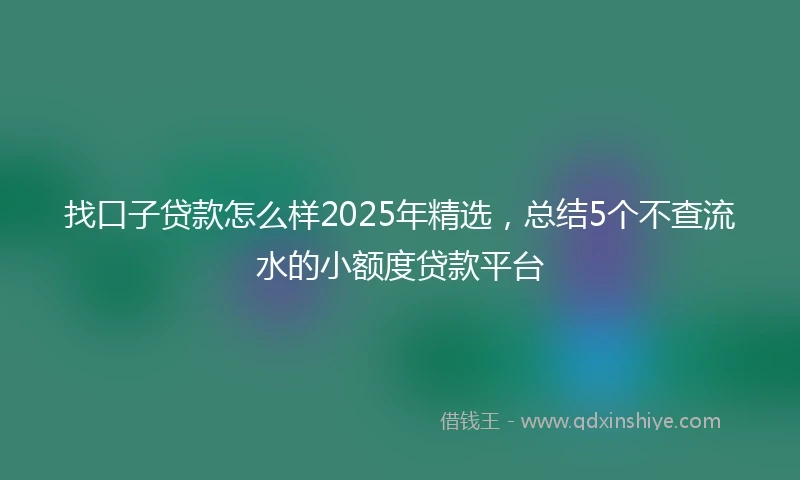 找口子贷款怎么样2025年精选，总结5个不查流水的小额度贷款平台