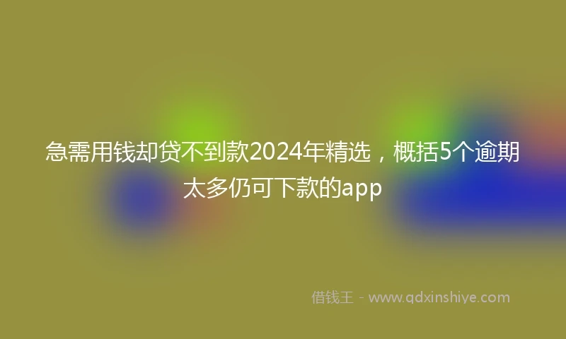 急需用钱却贷不到款2024年精选，概括5个逾期太多仍可下款的app