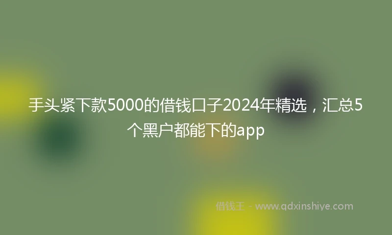 手头紧下款5000的借钱口子2024年精选，汇总5个黑户都能下的app