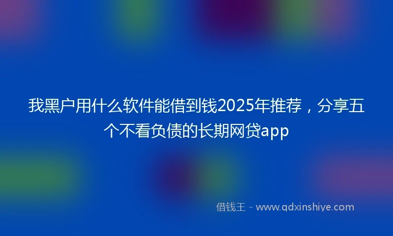 我黑户用什么软件能借到钱2025年推荐,分享五个不看负债的长期网贷app