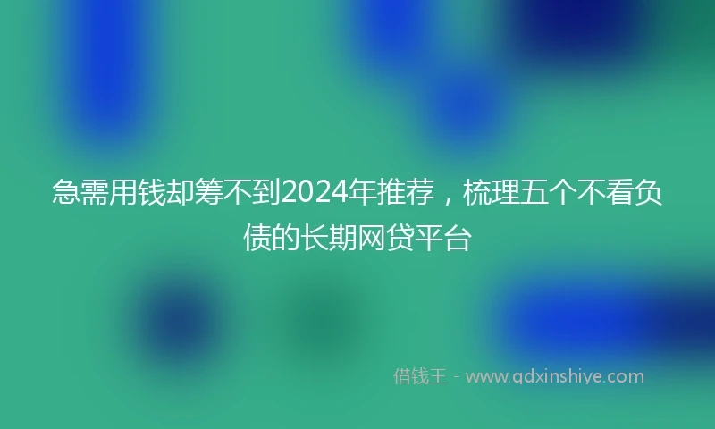 急需用钱却筹不到2024年推荐，梳理五个不看负债的长期网贷平台