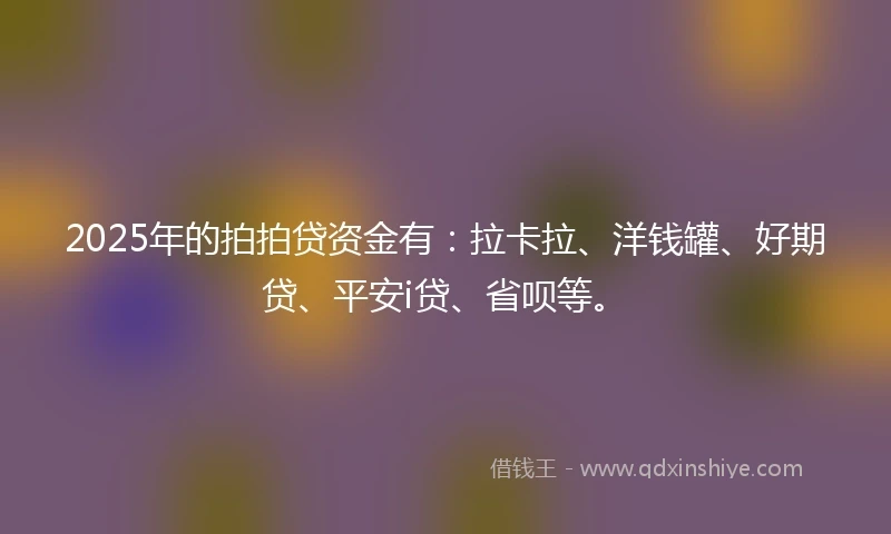 2025年的拍拍贷资金有：拉卡拉、洋钱罐、好期贷、平安i贷、省呗等。