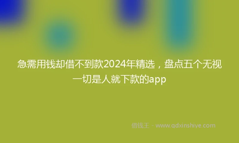 急需用钱却借不到款2024年精选，盘点五个无视一切是人就下款的app