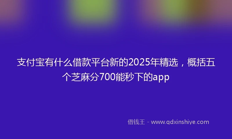 支付宝有什么借款平台新的2025年精选，概括五个芝麻分700能秒下的app