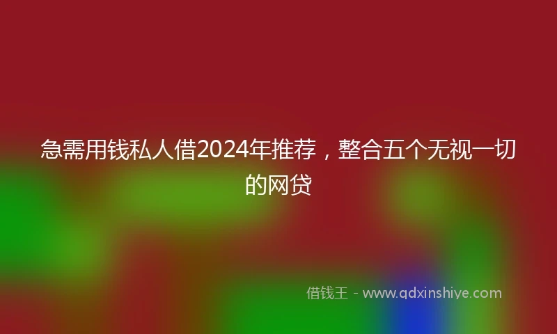 急需用钱私人借2024年推荐，整合五个无视一切的网贷