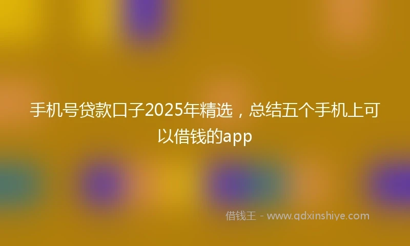 手机号贷款口子2025年精选，总结五个手机上可以借钱的app