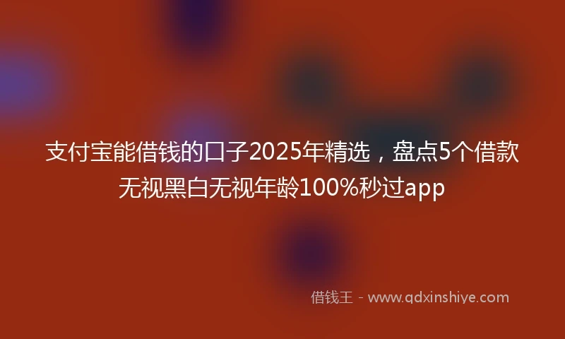 支付宝能借钱的口子2025年精选，盘点5个借款无视黑白无视年龄100%秒过app