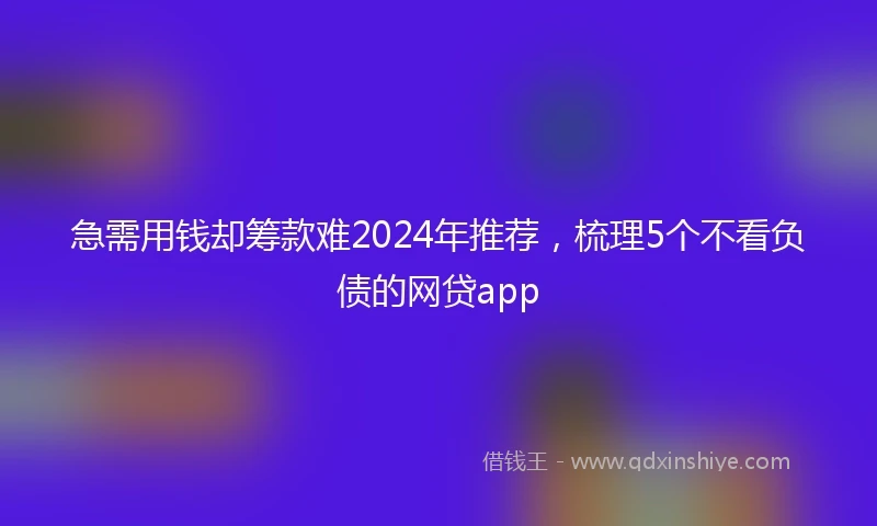 急需用钱却筹款难2024年推荐，梳理5个不看负债的网贷app