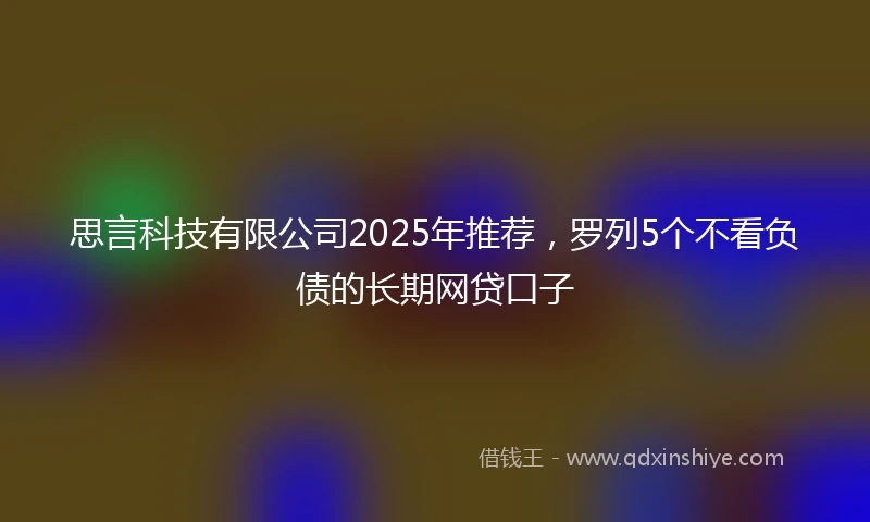 思言科技有限公司2025年推荐,罗列5个不看负债的长期网贷口子