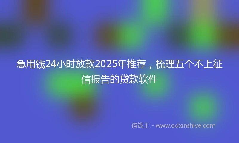 急用钱24小时放款2025年推荐，梳理五个不上征信报告的贷款软件
