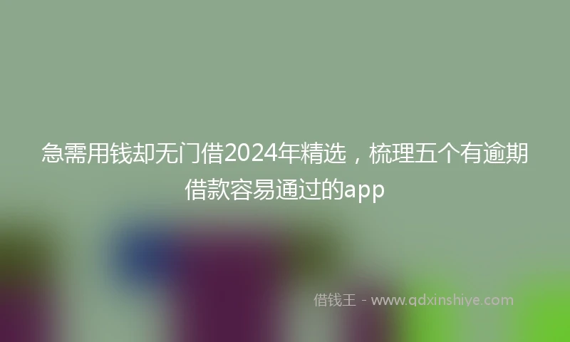 急需用钱却无门借2024年精选，梳理五个有逾期借款容易通过的app