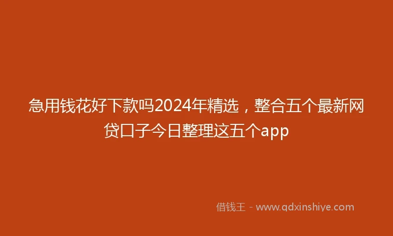 急用钱花好下款吗2024年精选，整合五个最新网贷口子今日整理这五个app