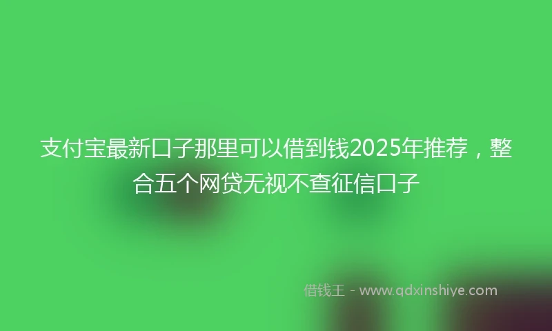 支付宝最新口子那里可以借到钱2025年推荐,整合五个网贷无视不查征信口子