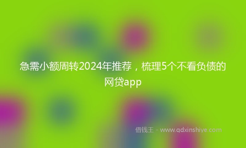 急需小额周转2024年推荐，梳理5个不看负债的网贷app