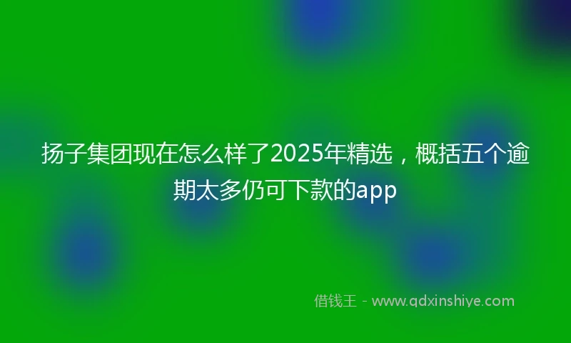 扬子集团现在怎么样了2025年精选，概括五个逾期太多仍可下款的app