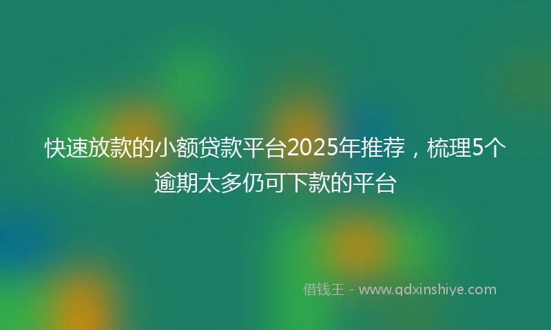 快速放款的小额贷款平台2025年推荐，梳理5个逾期太多仍可下款的平台