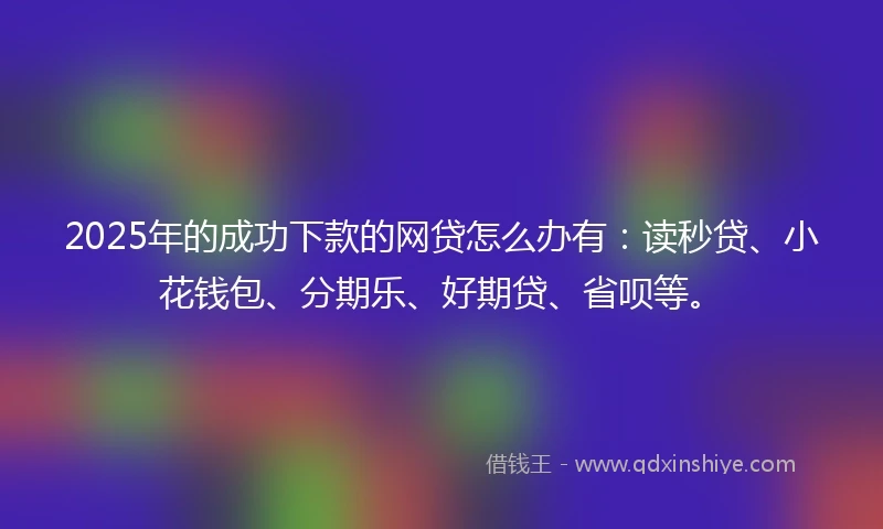 2025年的成功下款的网贷怎么办有：读秒贷、小花钱包、分期乐、好期贷、省呗等。