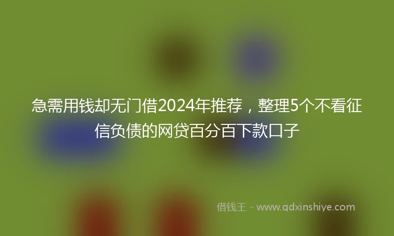急需用钱却无门借2024年推荐，整理5个不看征信负债的网贷百分百下款口子