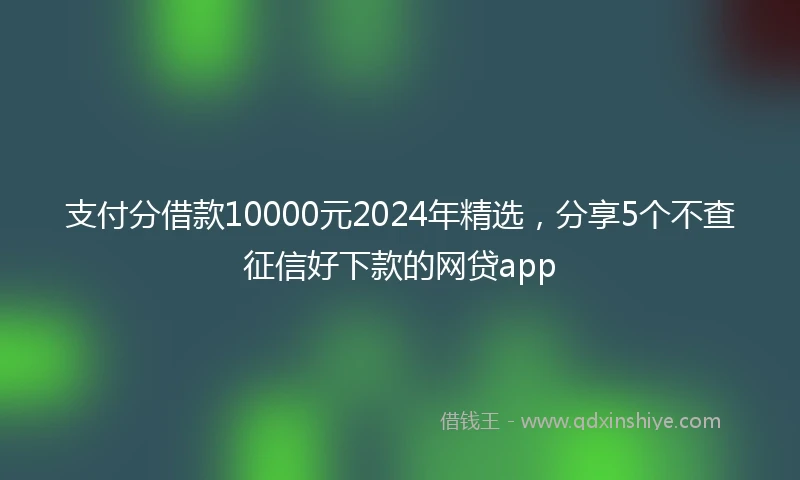 支付分借款10000元2024年精选，分享5个不查征信好下款的网贷app