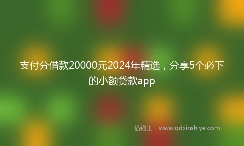 支付分借款20000元2024年精选，分享5个必下的小额贷款app