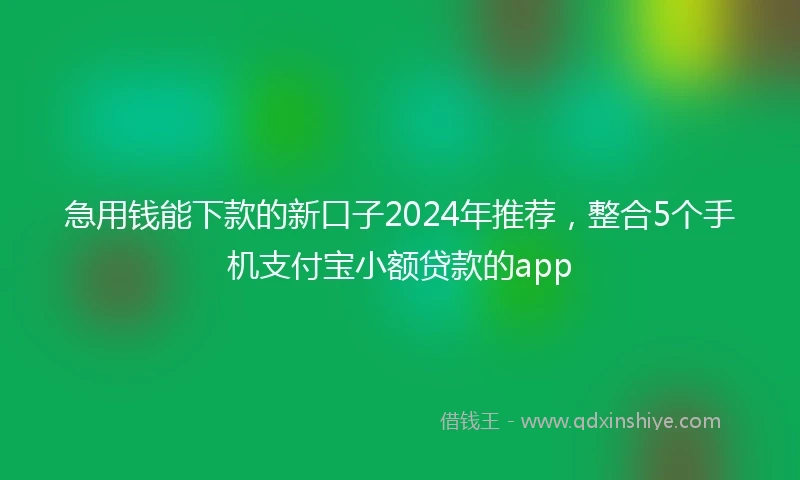 急用钱能下款的新口子2024年推荐，整合5个手机支付宝小额贷款的app
