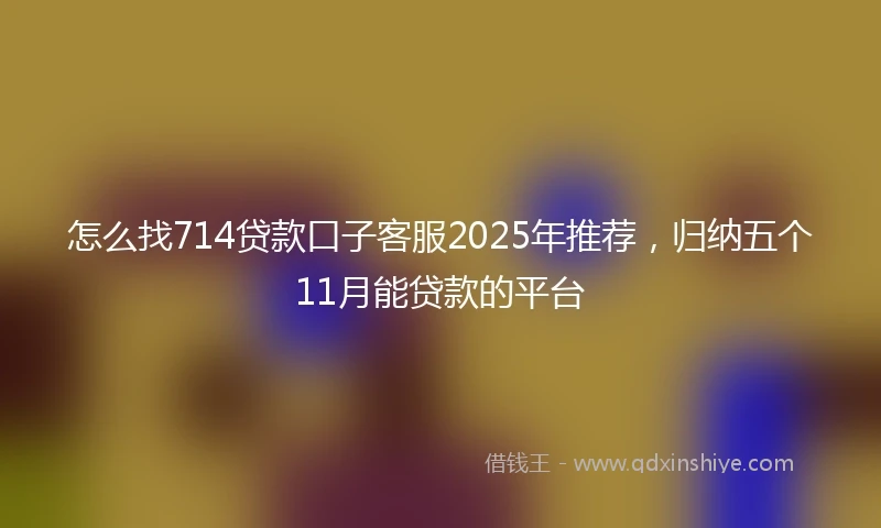 怎么找714贷款口子客服2025年推荐，归纳五个11月能贷款的平台