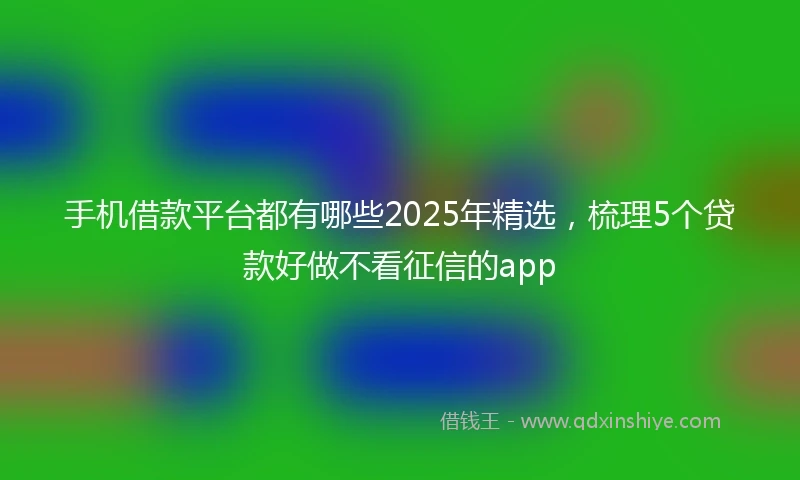 手机借款平台都有哪些2025年精选,梳理5个贷款好做不看征信的app