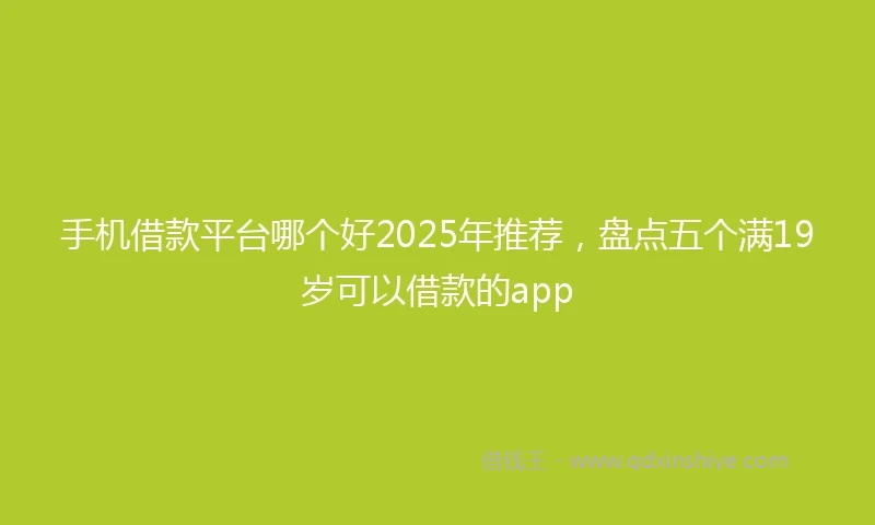 手机借款平台哪个好2025年推荐，盘点五个满19岁可以借款的app
