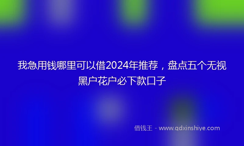 我急用钱哪里可以借2024年推荐，盘点五个无视黑户花户必下款口子