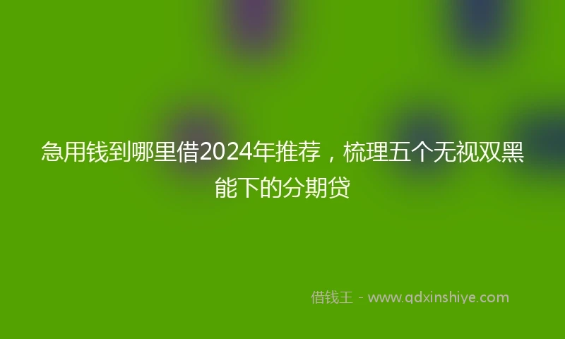 急用钱到哪里借2024年推荐，梳理五个无视双黑能下的分期贷