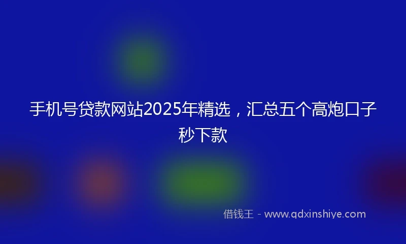 手机号贷款网站2025年精选，汇总五个高炮口子秒下款