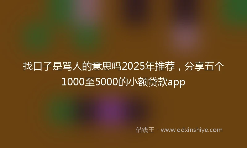 找口子是骂人的意思吗2025年推荐，分享五个1000至5000的小额贷款app