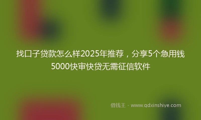 找口子贷款怎么样2025年推荐,分享5个急用钱5000快审快贷无需征信软件