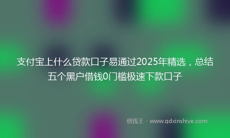 支付宝上什么贷款口子易通过2025年精选，总结五个黑户借钱0门槛极速下款口子