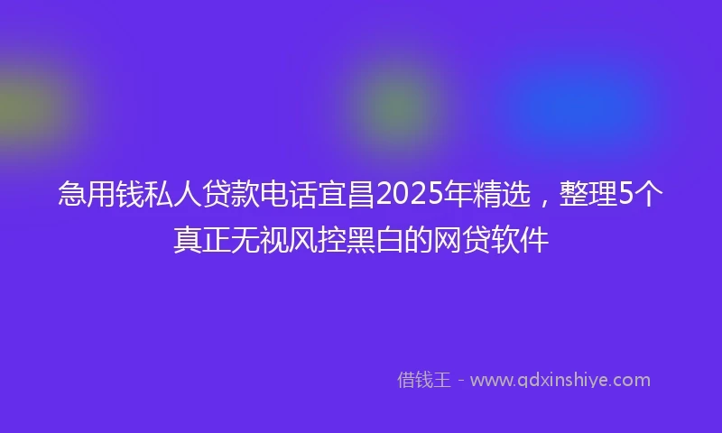 急用钱私人贷款电话宜昌2025年精选，整理5个真正无视风控黑白的网贷软件