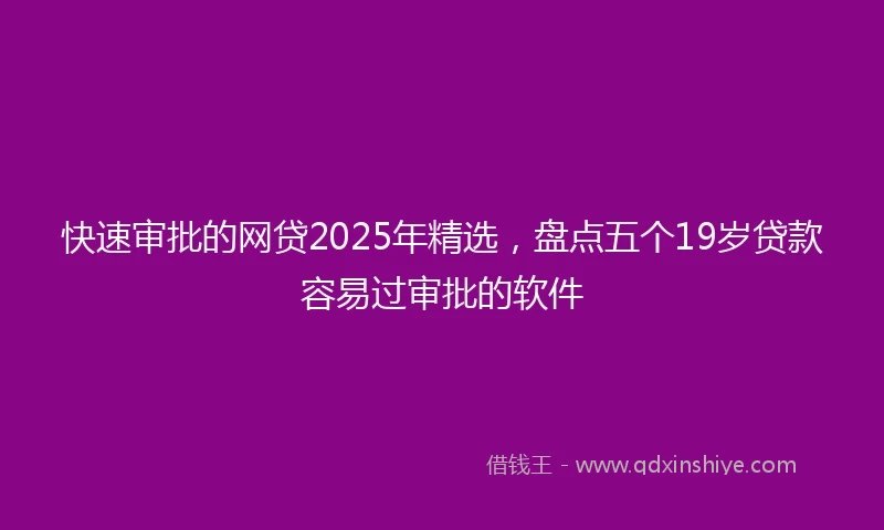 快速审批的网贷2025年精选，盘点五个19岁贷款容易过审批的软件