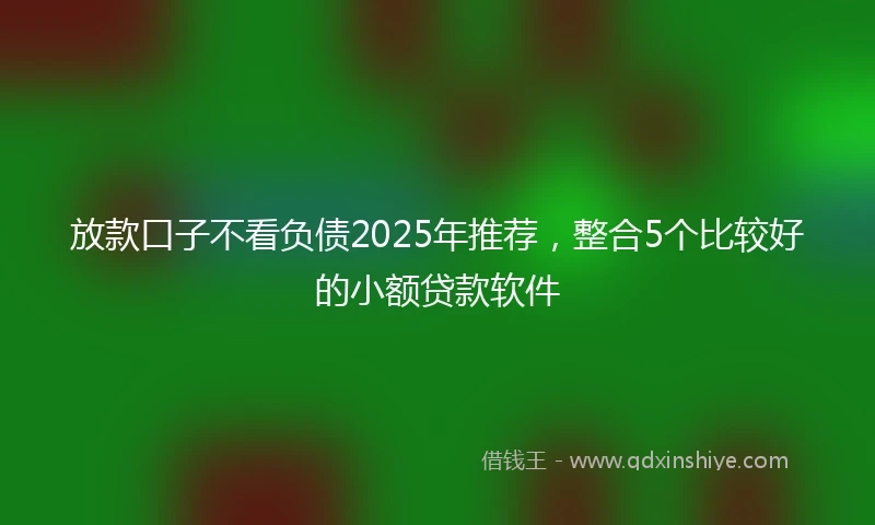 放款口子不看负债2025年推荐，整合5个比较好的小额贷款软件