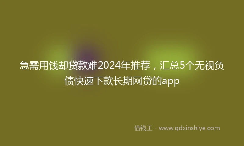 急需用钱却贷款难2024年推荐，汇总5个无视负债快速下款长期网贷的app