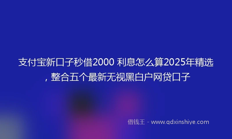 支付宝新口子秒借2000 利息怎么算2025年精选，整合五个最新无视黑白户网贷口子