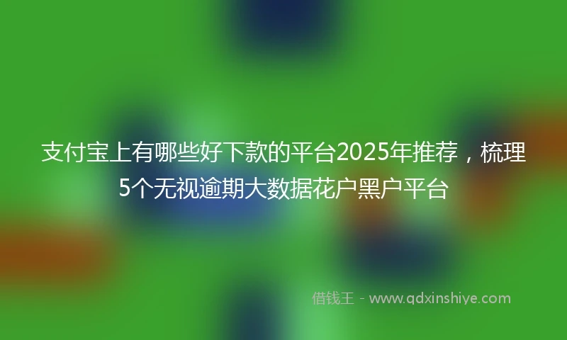 支付宝上有哪些好下款的平台2025年推荐，梳理5个无视逾期大数据花户黑户平台