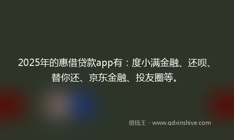 2025年的惠借贷款app有：度小满金融、还呗、替你还、京东金融、投友圈等。