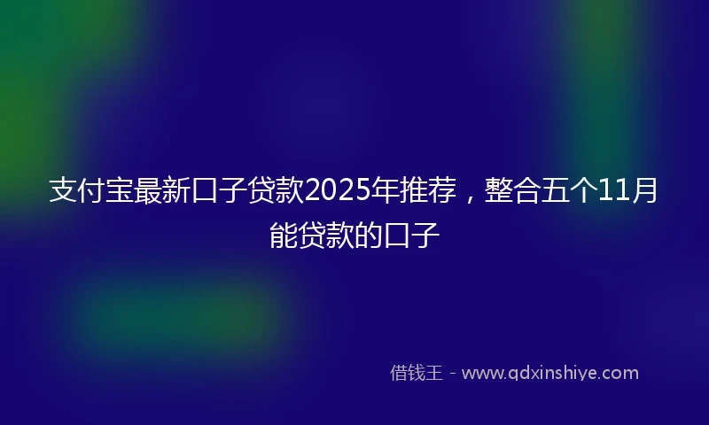 支付宝最新口子贷款2025年推荐，整合五个11月能贷款的口子