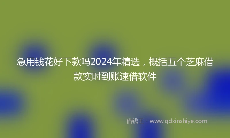 急用钱花好下款吗2024年精选，概括五个芝麻借款实时到账速借软件