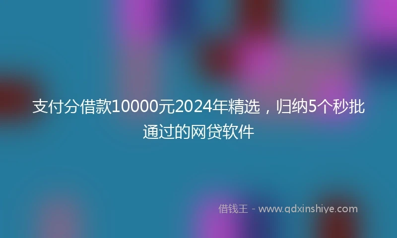 支付分借款10000元2024年精选，归纳5个秒批通过的网贷软件