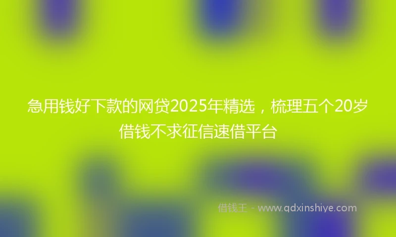 急用钱好下款的网贷2025年精选，梳理五个20岁借钱不求征信速借平台
