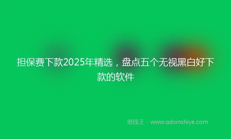 担保费下款2025年精选，盘点五个无视黑白好下款的软件