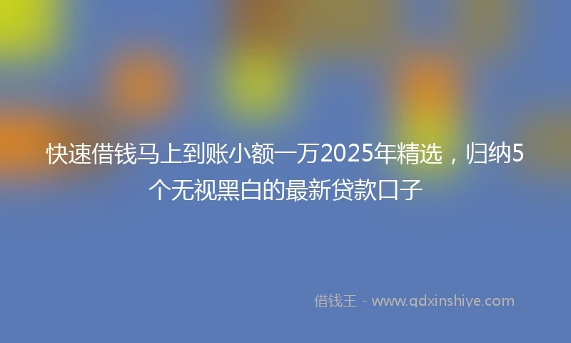 快速借钱马上到账小额一万2025年精选，归纳5个无视黑白的最新贷款口子