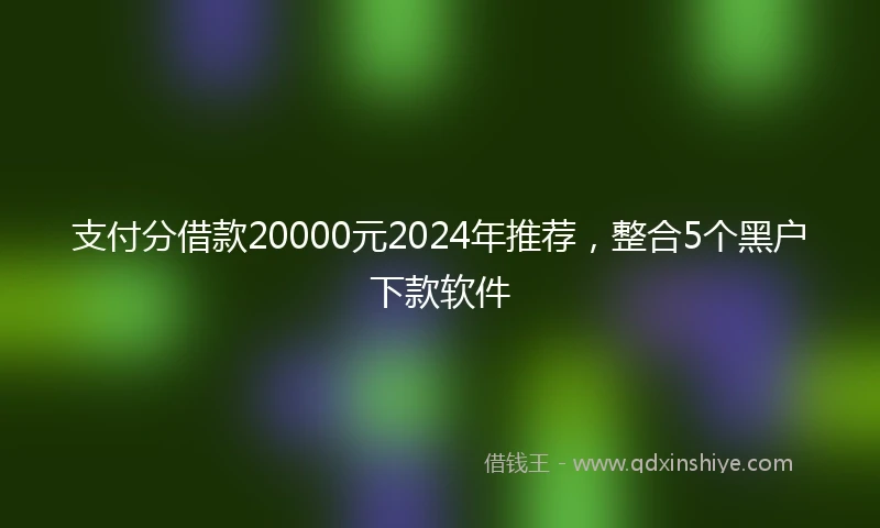 支付分借款20000元2024年推荐，整合5个黑户下款软件